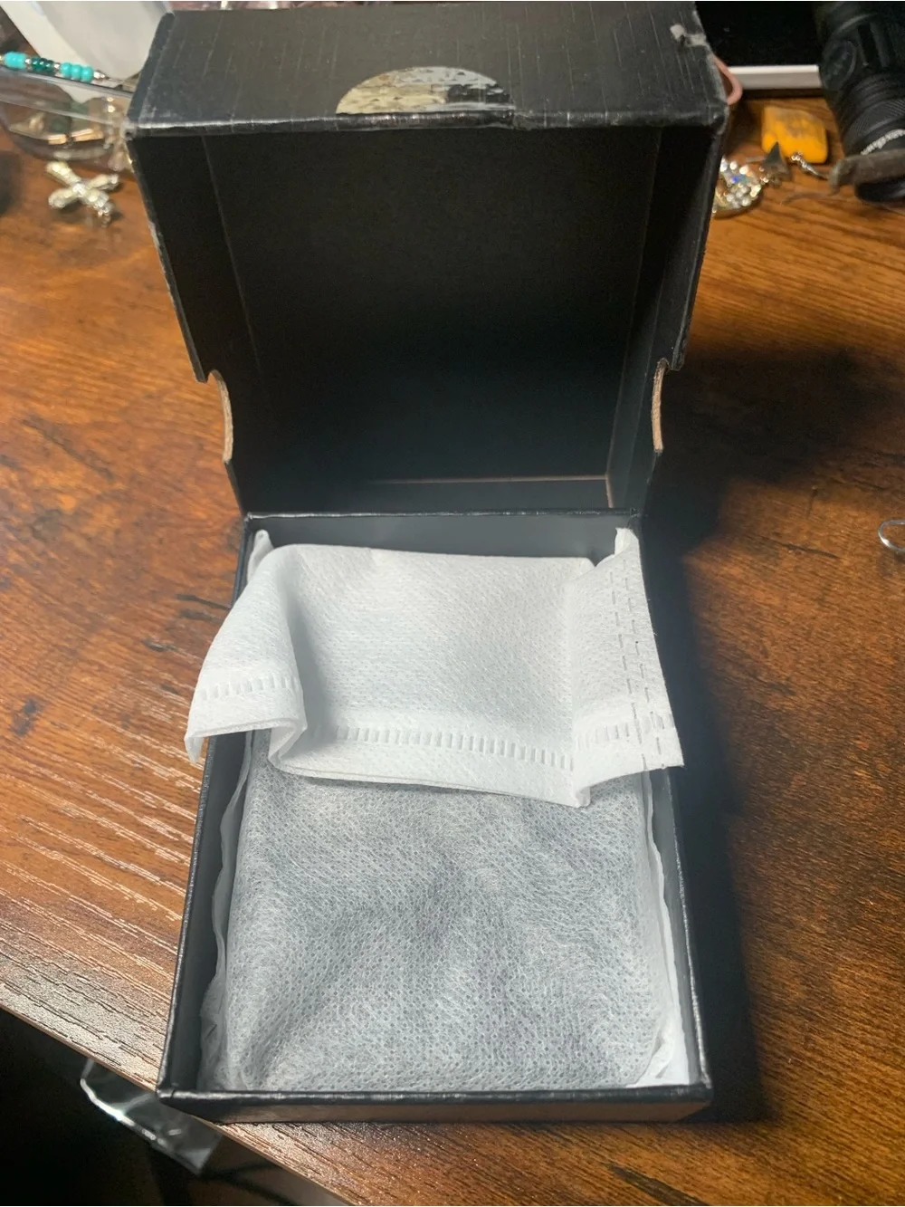 Black Card Wallet with Snap Closure